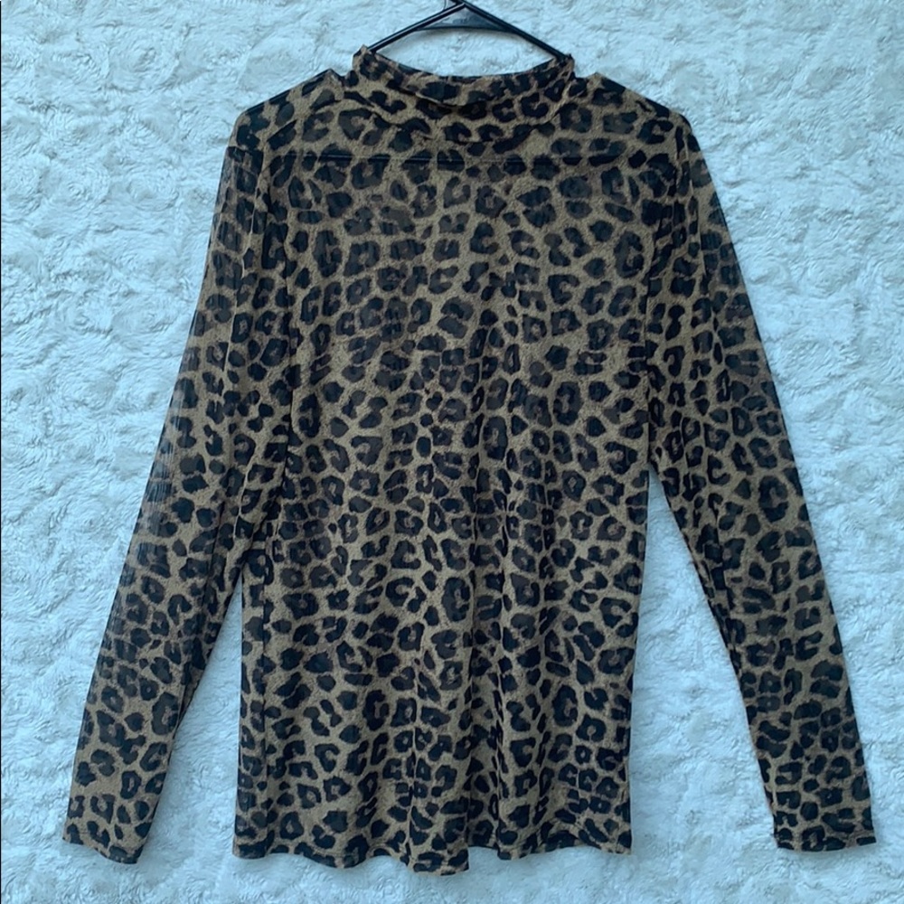 Torrid Sheer Animal Print Long Sleeved Shirt SzXXL